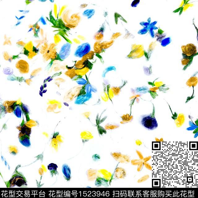 R2212074A.jpg - 1523946 - 抽象花卉 油画花型 小碎花 - 数码印花花型 － 女装花型设计 － 瓦栏