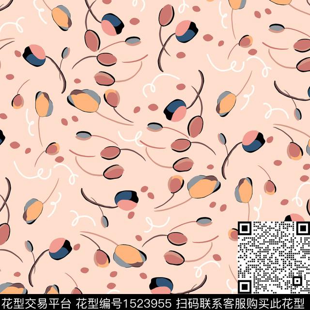 郁金香小碎花花苞传统印花花型下载（图片编号: 1523955） - 瓦栏（Walan）