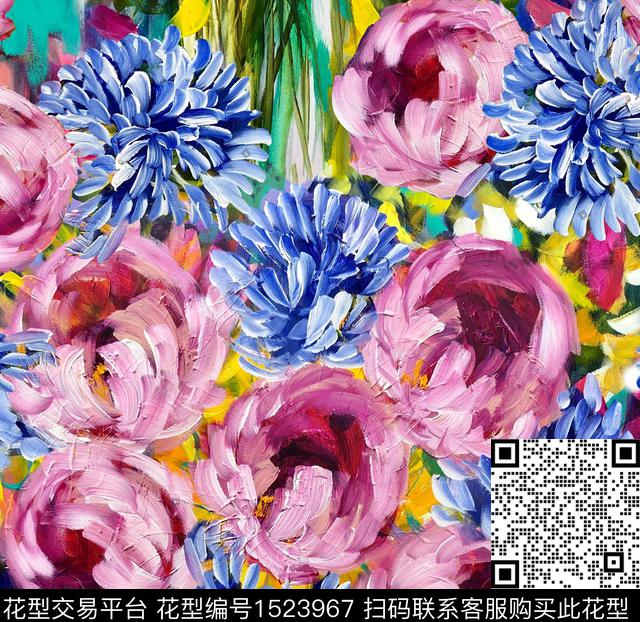 RR221204.jpg - 1523967 - 绿植树叶 连衣裙 花卉 - 数码印花花型 － 女装花型设计 － 瓦栏