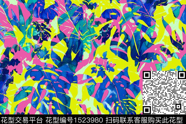 花卉热带花型年轻女装传统印花花型下载（图片编号: 1523980） - 瓦栏（Walan）