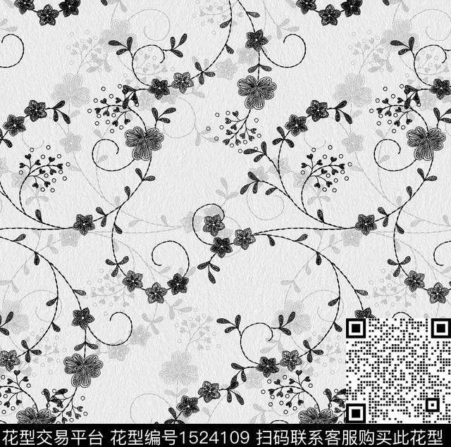 OGC20367.jpg - 1524109 - 线条 花卉 小花 - 数码印花花型 － 女装花型设计 － 瓦栏