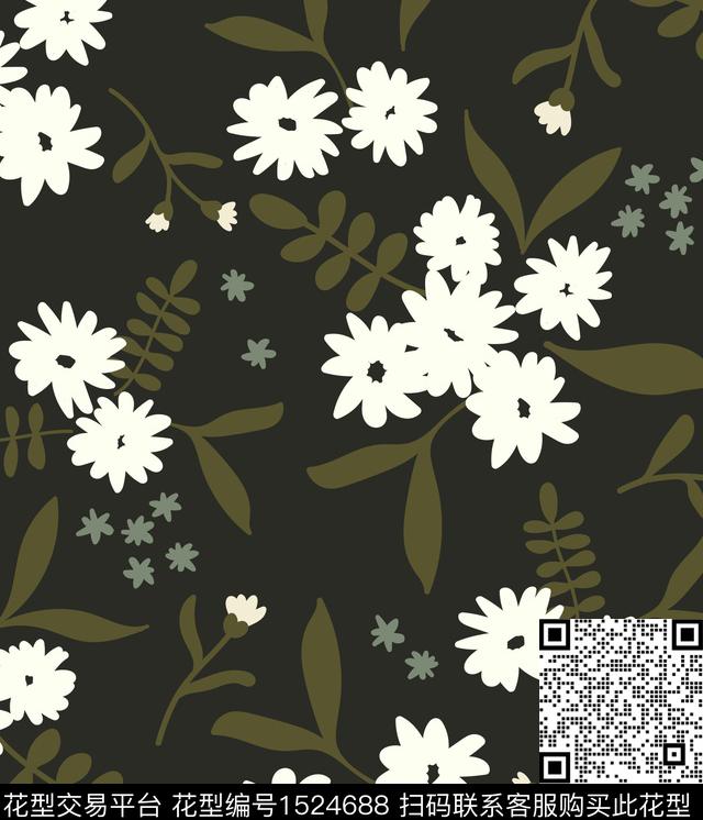 黑色系印花12.27.jpg - 1524688 - 数码花型 抽象花卉 花卉 - 数码印花花型 － 女装花型设计 － 瓦栏
