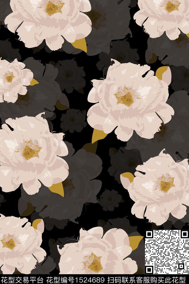 Qin1227.jpg - 1524689 - 抽象花卉 花卉 热带花型 - 数码印花花型 － 女装花型设计 － 瓦栏