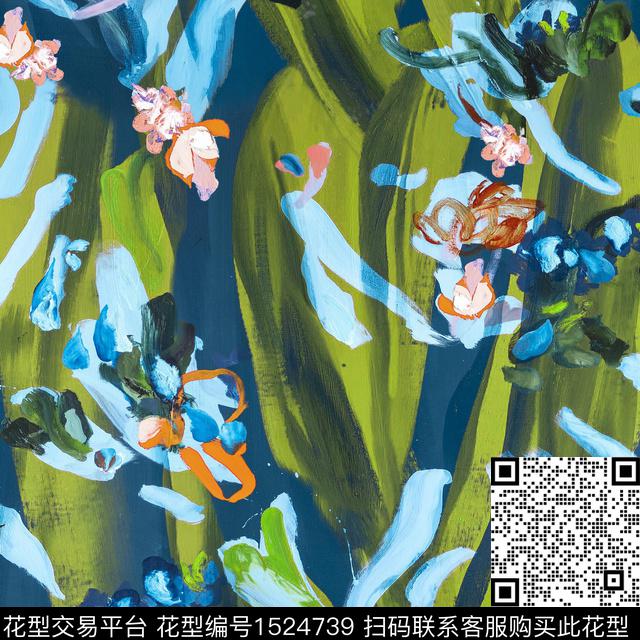 R2212126.jpg - 1524739 - 抽象花卉 油画花型 郁金香 - 数码印花花型 － 女装花型设计 － 瓦栏