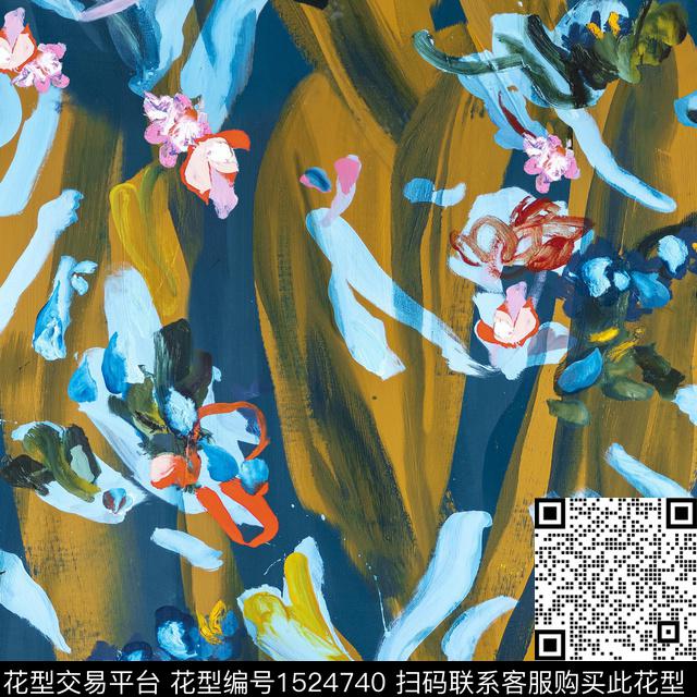 R2212126A.jpg - 1524740 - 抽象花卉 油画花型 郁金香 - 数码印花花型 － 女装花型设计 － 瓦栏