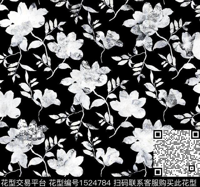 抽象花卉女装花卉传统印花花型下载（图片编号: 1524784） - 瓦栏（Walan）