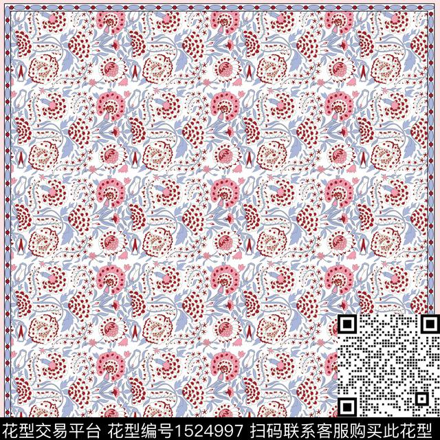 抽象花卉花卉秋冬花型数码印花花型下载（图片编号: 1524997） - 瓦栏（Walan）