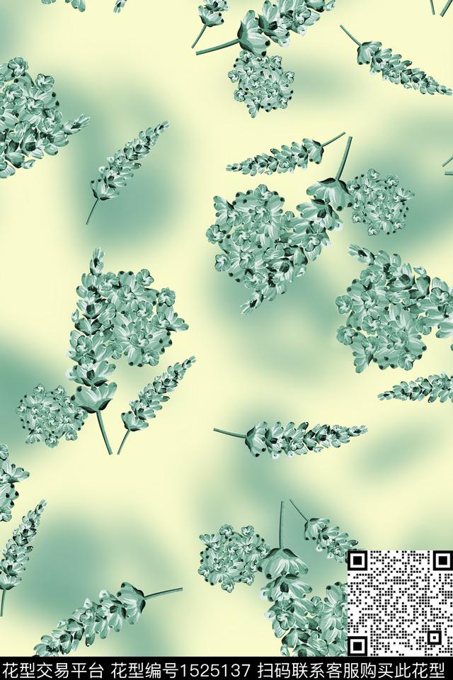 定位花数码花型花卉数码印花花型下载（图片编号: 1525137） - 瓦栏（Walan）