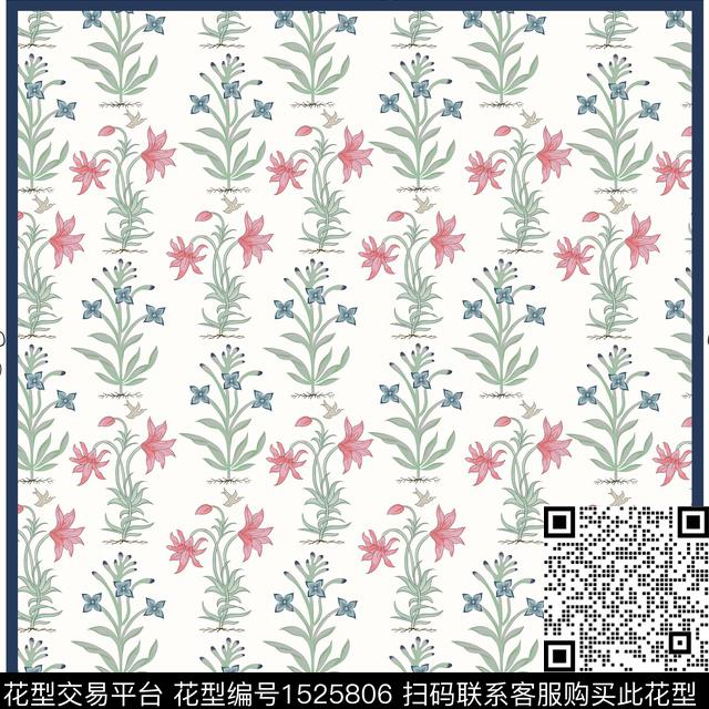 花卉春夏花型植物数码印花花型下载（图片编号: 1525806） - 瓦栏（Walan）