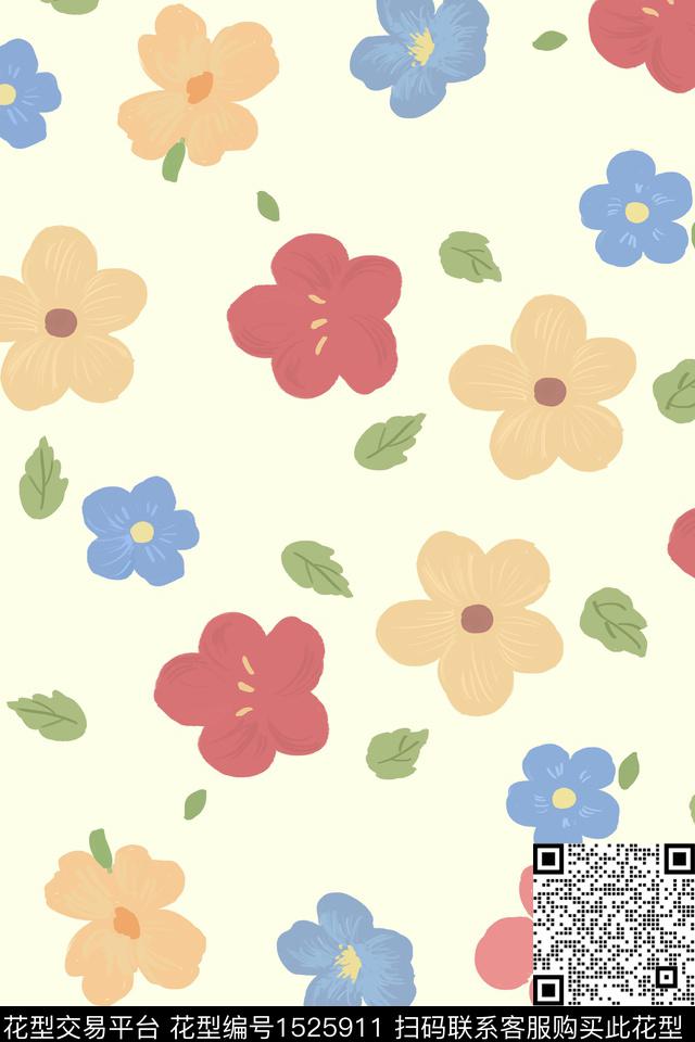 花卉春夏花型植物数码印花花型下载（图片编号: 1525911） - 瓦栏（Walan）