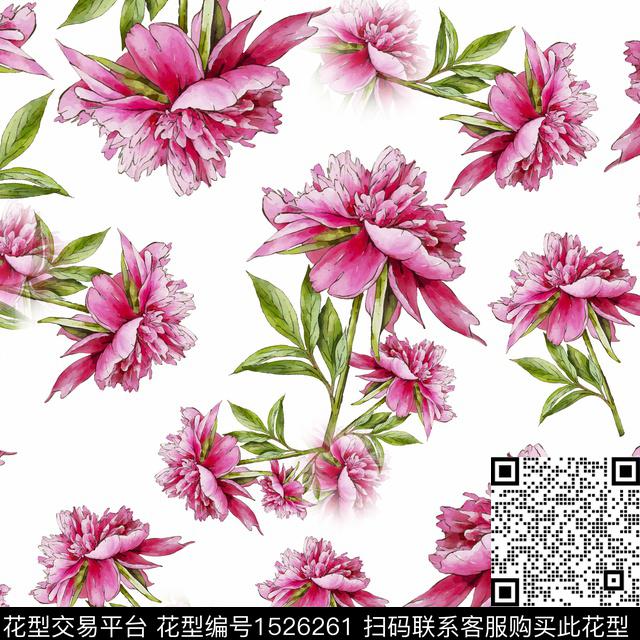 花卉水彩花卉小碎花传统印花花型下载（图片编号: 1526261） - 瓦栏（Walan）