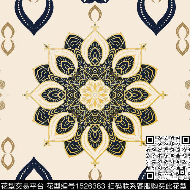 男装宫廷风传统纹样传统印花花型下载（图片编号: 1526383） - 瓦栏（Walan）