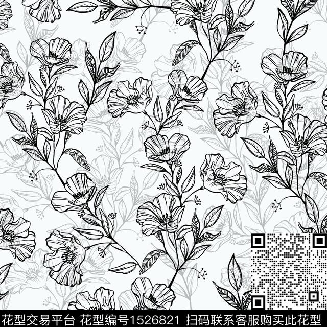 202208010.jpg - 1526821 - 线条花 花卉 抽象花卉 - 数码印花花型 － 女装花型设计 － 瓦栏