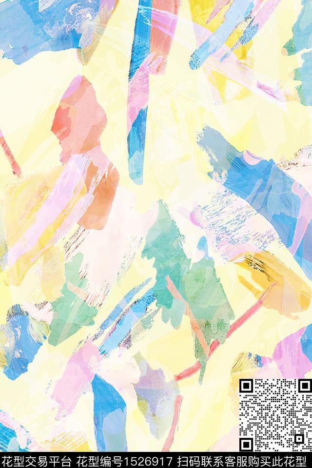 时尚小清新抽象数码印花花型下载（图片编号: 1526917） - 瓦栏（Walan）