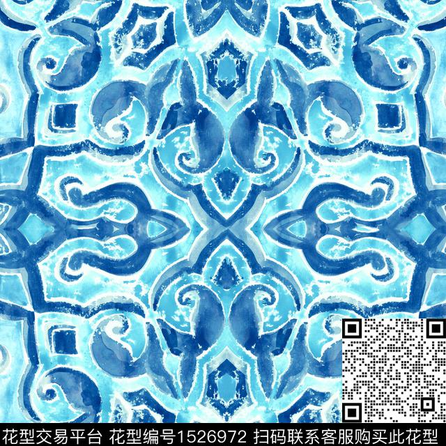 RM054 pattern.jpg - 1526972 - 民族风 azulejos rugs - 传统印花花型 － 女装花型设计 － 瓦栏