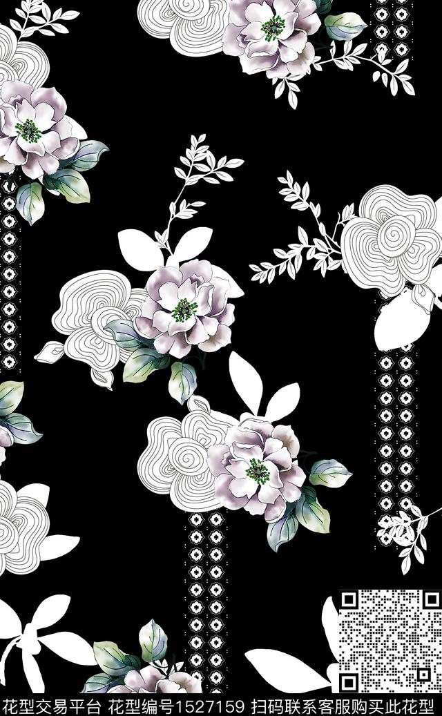 花卉女装连衣裙数码印花花型下载（图片编号: 1527159） - 瓦栏（Walan）