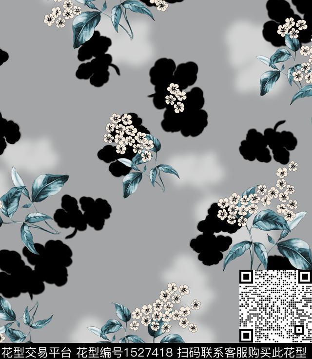 花卉女装连衣裙数码印花花型下载（图片编号: 1527418） - 瓦栏（Walan）