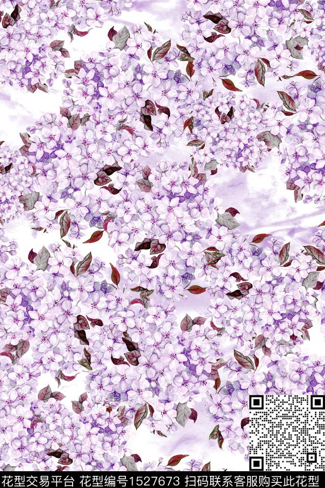 水彩花卉女装数码印花花型下载（图片编号: 1527673） - 瓦栏（Walan）