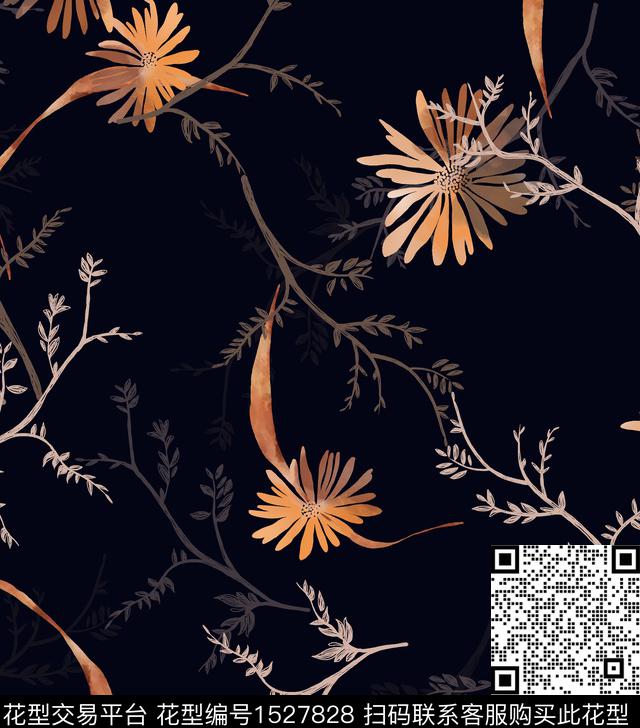 花卉女装连衣裙数码印花花型下载（图片编号: 1527828） - 瓦栏（Walan）