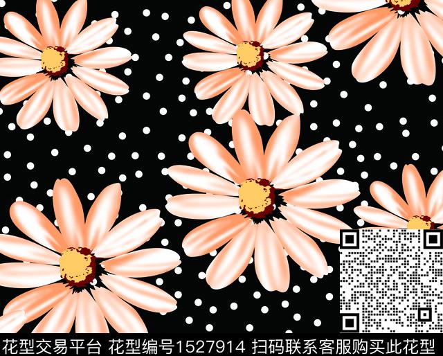 23021306.jpg - 1527914 - 波点 春夏花型 花卉 - 数码印花花型 － 女装花型设计 － 瓦栏