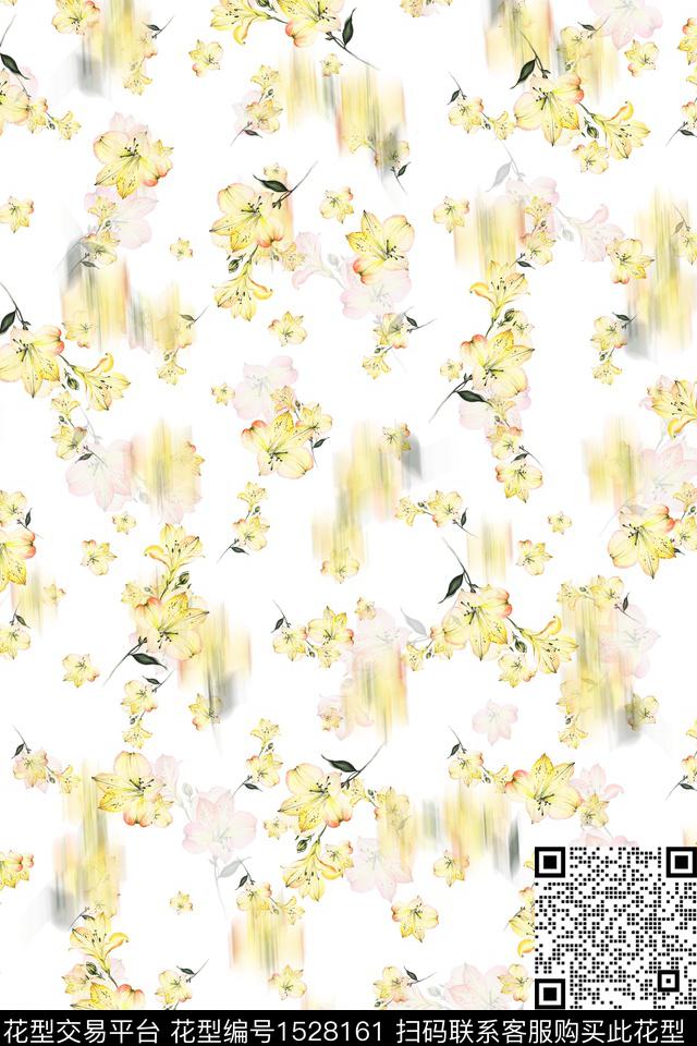 年轻女性花卉雪纺数码印花花型下载（图片编号: 1528161） - 瓦栏（Walan）