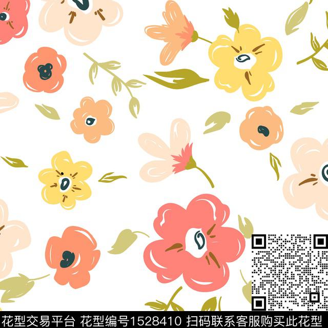 ZJY20230239.jpg - 1528410 - 植物 花卉 小碎花 - 传统印花花型 － 床品花型设计 － 瓦栏