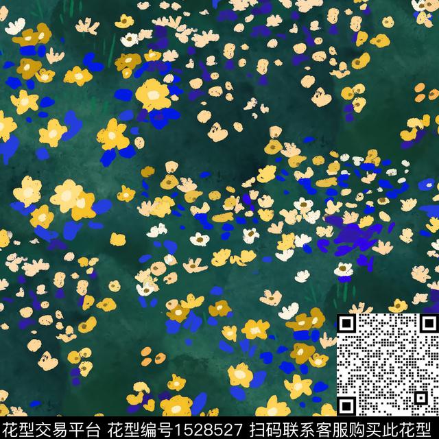R2302077A.jpg - 1528527 - 手绘花卉 小碎花 风景景观 - 数码印花花型 － 女装花型设计 － 瓦栏