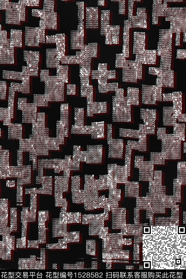抽象几何数码印花花型下载（图片编号: 1528582） - 瓦栏（Walan）