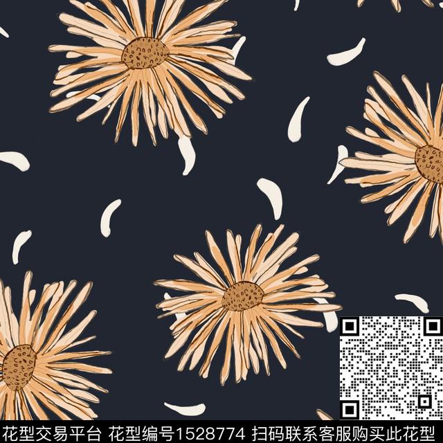 小雏菊春夏花型小碎花数码印花花型下载（图片编号: 1528774） - 瓦栏（Walan）