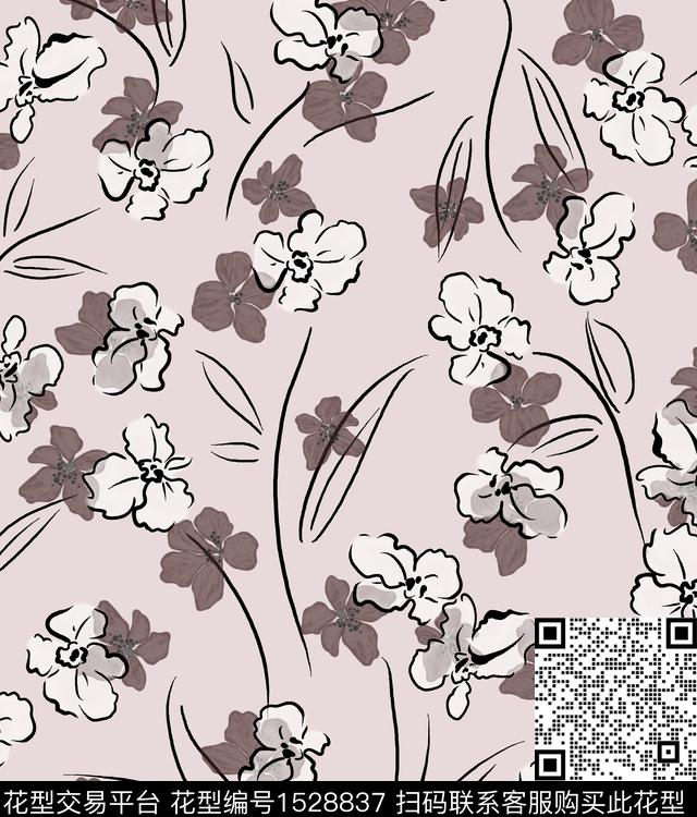 女装花卉连衣裙数码印花花型下载（图片编号: 1528837） - 瓦栏（Walan）