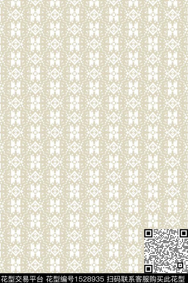 23021717.jpg - 1528935 - 民族风 传统纹样 墙纸 - 数码印花花型 － 墙纸花型设计 － 瓦栏