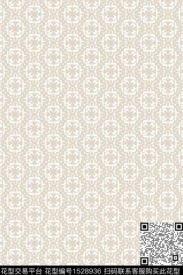 23021718.jpg - 1528936 - 民族风 传统纹样 墙纸 - 数码印花花型 － 墙纸花型设计 － 瓦栏