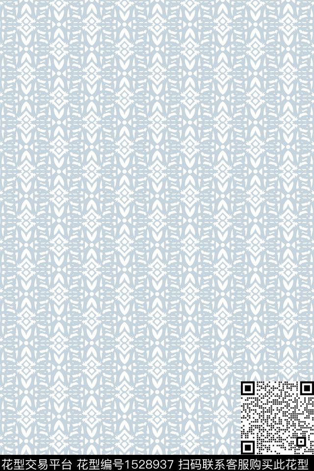 23021719.jpg - 1528937 - 民族风 传统纹样 墙纸 - 数码印花花型 － 墙纸花型设计 － 瓦栏