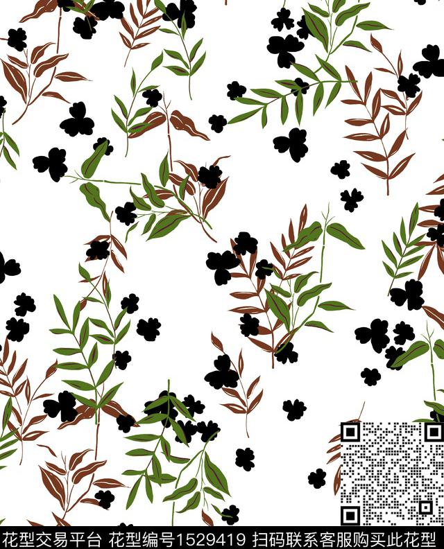 女装花卉连衣裙数码印花花型下载（图片编号: 1529419） - 瓦栏（Walan）