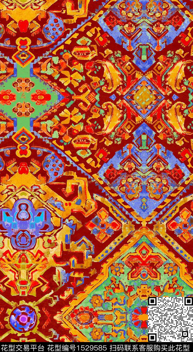 RM063 pattern....jpg - 1529585 - rugs ethnic 地毯 - 传统印花花型 － 墙纸花型设计 － 瓦栏
