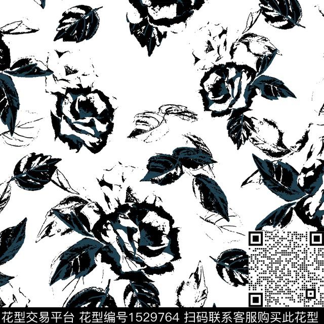 s (6).jpg - 1529764 - 花卉 大牌风 手绘玫瑰 - 数码印花花型 － 女装花型设计 － 瓦栏