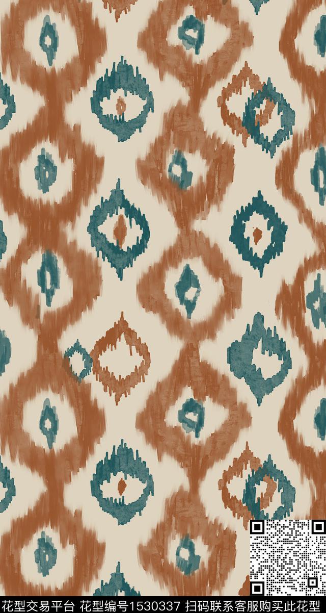 菱格-2.jpg - 1530337 - 大牌风 家纺 抽象 - 数码印花花型 － 床品花型设计 － 瓦栏