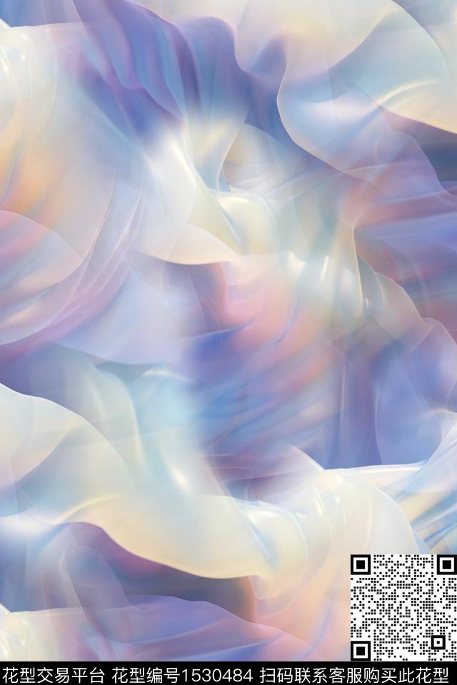 春夏花型抽象肌理数码印花花型下载（图片编号: 1530484） - 瓦栏（Walan）