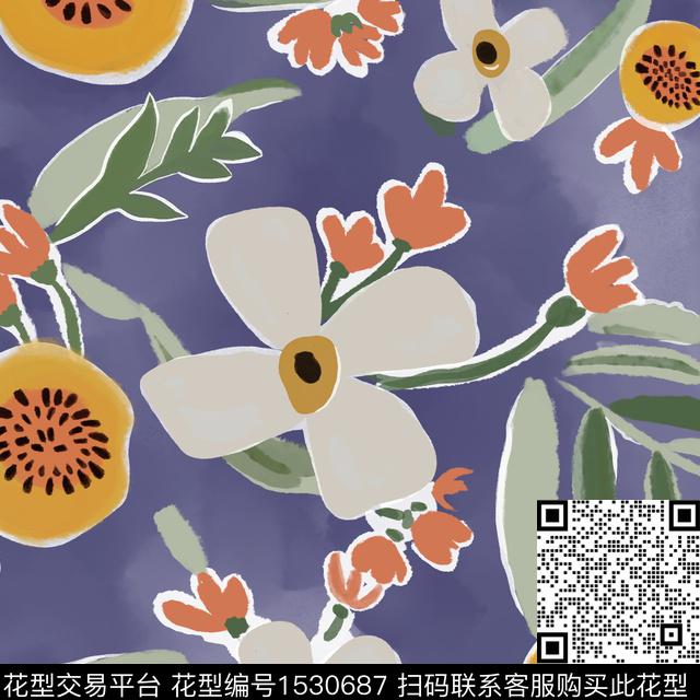 TT04.jpg - 1530687 - 抽象花卉 水彩 水彩花卉 - 数码印花花型 － 女装花型设计 － 瓦栏