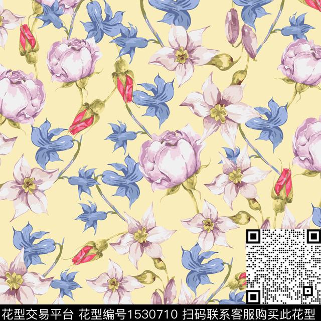 TT07.jpg - 1530710 - 水彩 水彩花卉 花卉 - 数码印花花型 － 女装花型设计 － 瓦栏