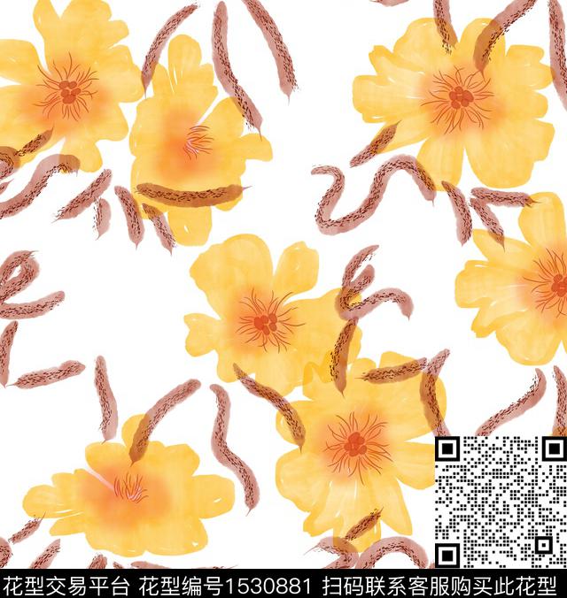 女装花卉连衣裙数码印花花型下载（图片编号: 1530881） - 瓦栏（Walan）