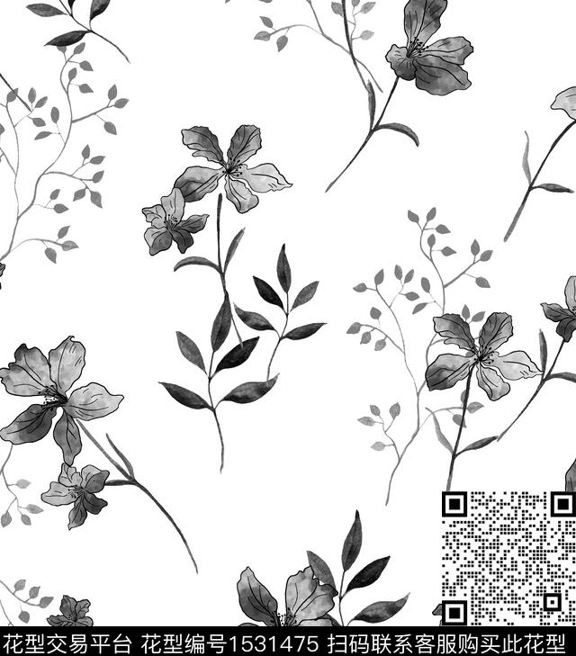 女装花卉连衣裙数码印花花型下载（图片编号: 1531475） - 瓦栏（Walan）
