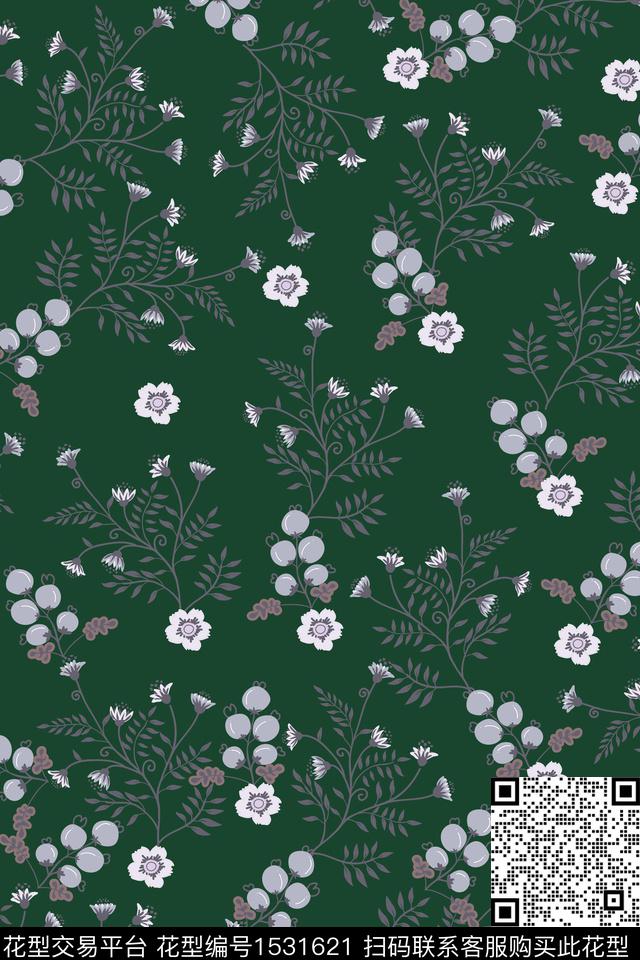 大牌风花卉小碎花数码印花花型下载（图片编号: 1531621） - 瓦栏（Walan）