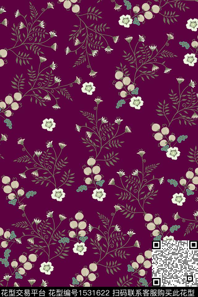 大牌风花卉小碎花数码印花花型下载（图片编号: 1531622） - 瓦栏（Walan）