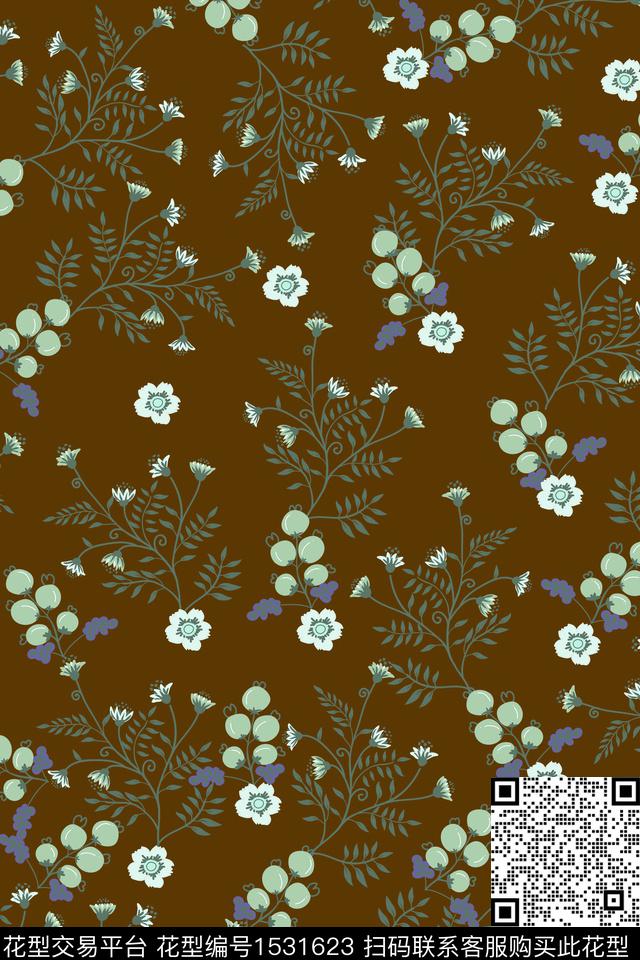 大牌风花卉小碎花数码印花花型下载（图片编号: 1531623） - 瓦栏（Walan）