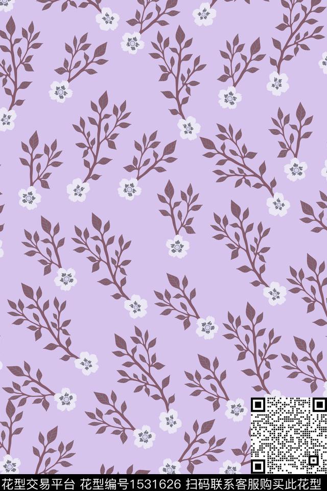 大牌风花卉小碎花数码印花花型下载（图片编号: 1531626） - 瓦栏（Walan）