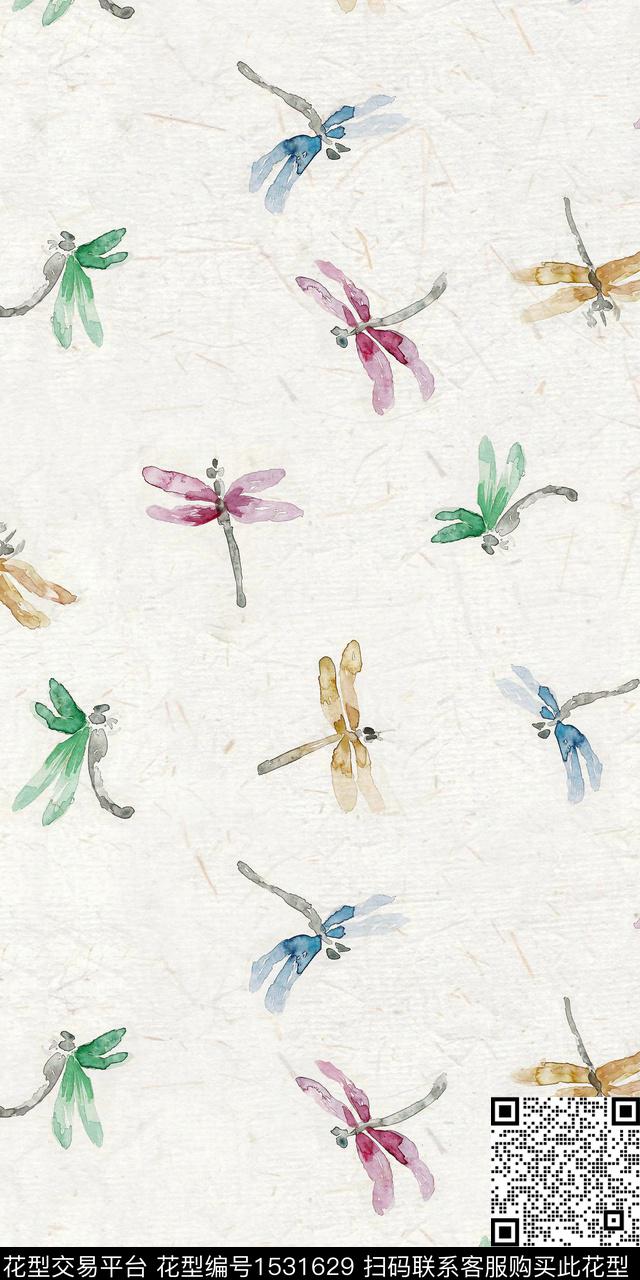 dragonflyinsectair数码印花花型下载（图片编号: 1531629） - 瓦栏（Walan）
