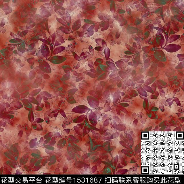 女装香云纱数码花型数码印花花型下载（图片编号: 1531687） - 瓦栏（Walan）