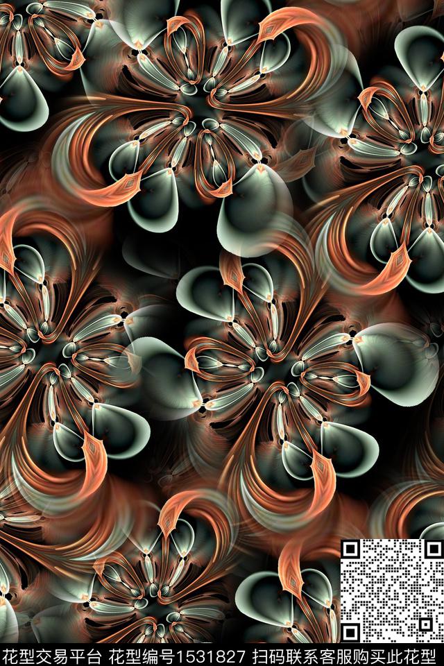 XZ4514.jpg - 1531827 - 炫彩 分形 抽象 - 数码印花花型 － 女装花型设计 － 瓦栏