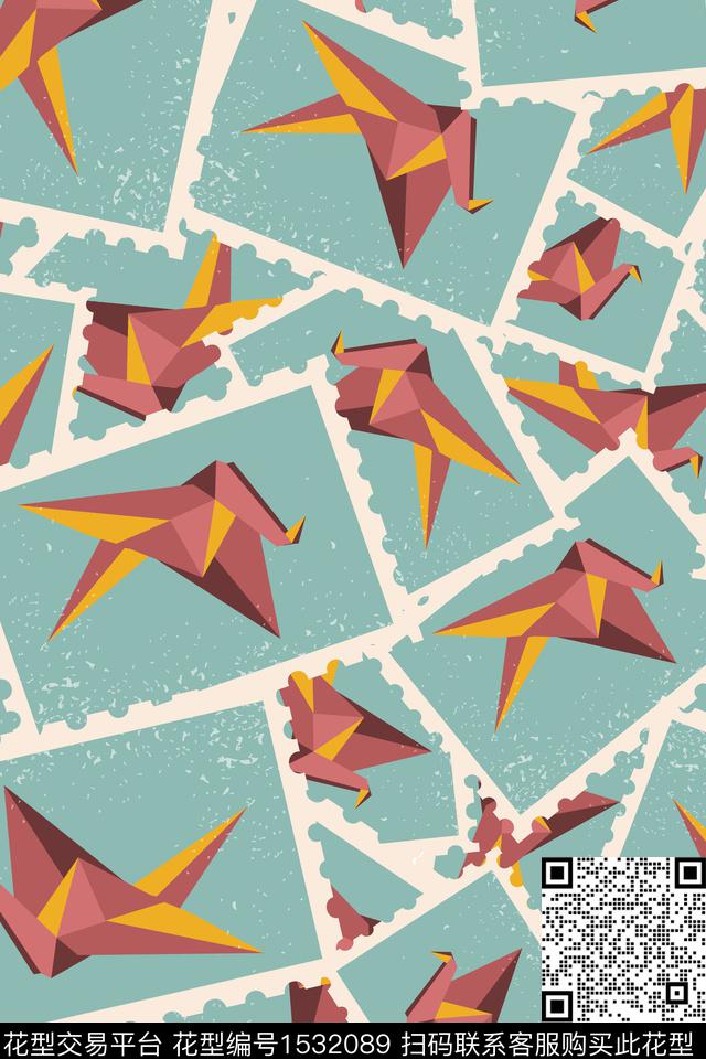 卡通邮票童装数码印花花型下载（图片编号: 1532089） - 瓦栏（Walan）